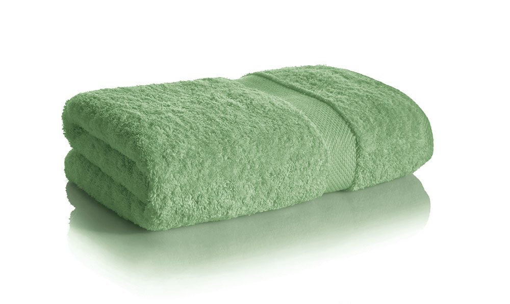 Fern green top bath towels